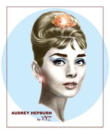 Digital Arts titled ""Audrey Hepburn" pa…" by Xavier-Yves Zarani, Original Artwork, Digital Painting