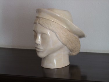 Sculpture titled "The Lady with the H…" by Xavier Jarry-Lacombe, Original Artwork, Ceramics