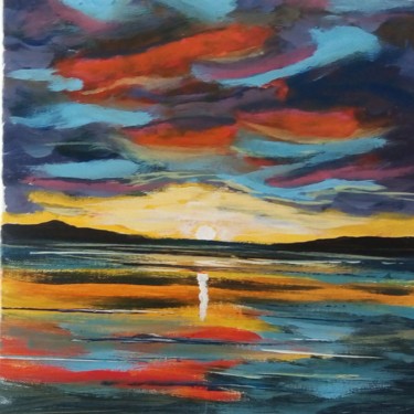 Peinture intitulée "Soleil chaud" par Xc.Painting, Œuvre d'art originale, Acrylique