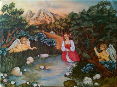 Картина под названием "Хранители болота" - Ольга Артеменчук, Подлинное произведение искусства, Масло