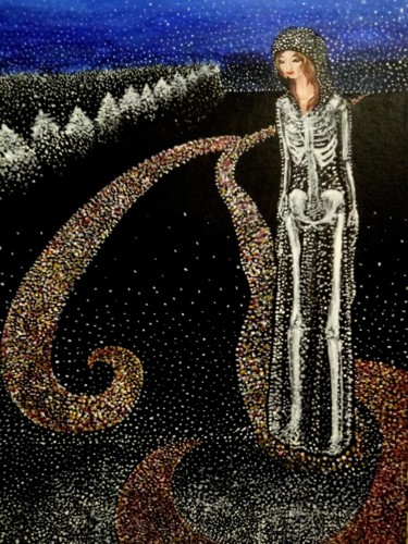 Peinture intitulée "Смерть на поляне.jpg" par Kseniia Ivanova, Œuvre d'art originale, Acrylique