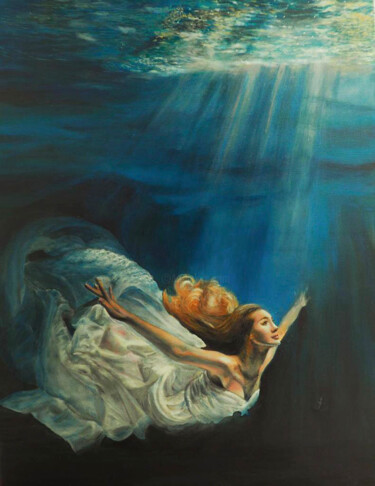 Картина под названием "From the depths to…" - Xenia Lazareva, Подлинное произведение искусства, Акрил