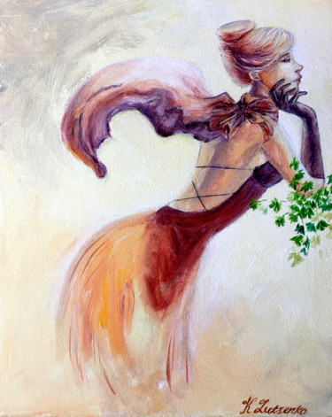 Pittura intitolato "Spring Wind - Conte…" da Ksenia Lutsenko, Opera d'arte originale, Acrilico