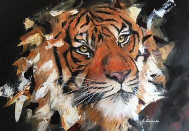 Pintura intitulada "TIGER MOOD - Wildli…" por Ksenia Lutsenko, Obras de arte originais, Acrílico