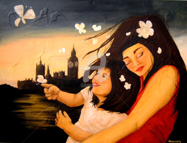 Pintura titulada "Mariposas" por Armengol, Obra de arte original, Acrílico