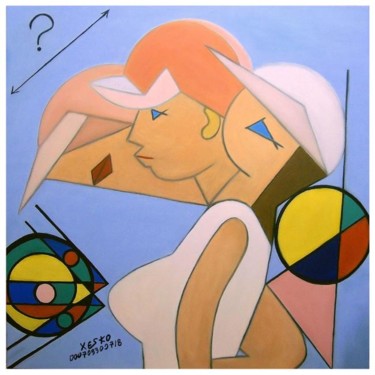 Painting titled "A CUBIST EXPERIENCE…" by Xesko - Francisco Lopes Santos, Original Artwork