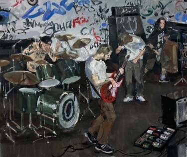 Painting titled "rock'n roll n4" by Xeyale Bedelova, Original Artwork, Oil
