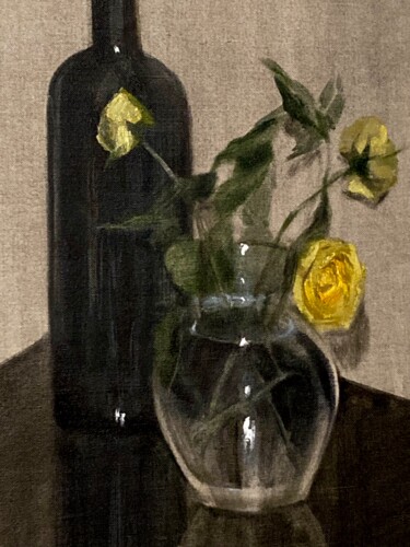 Картина под названием "Still life with the…" - Xeyale Bedelova, Подлинное произведение искусства, Масло