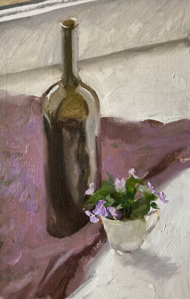 Pintura intitulada "Violets" por Xeyale Bedelova, Obras de arte originais, Óleo