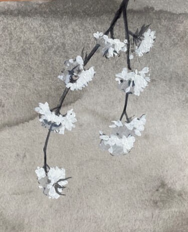 Malarstwo zatytułowany „Cherry flowers” autorstwa Xeyale Bedelova, Oryginalna praca, Akwarela