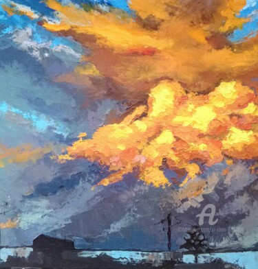 Painting titled "Avant l'orage" by Xi Chen, Original Artwork, Oil