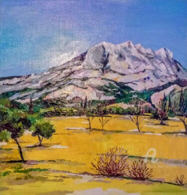 Painting titled "Sainte-Victoire" by Xi Chen, Original Artwork, Oil