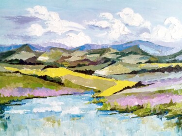 Painting titled ""Paysage Provençal…" by Xi Chen, Original Artwork, Oil