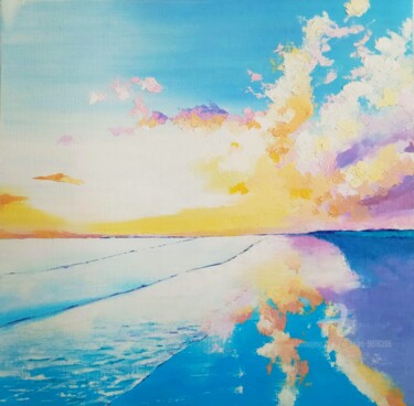 Painting titled "Cloudscape n°41" by Xi Chen, Original Artwork, Oil