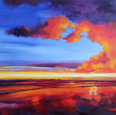 Painting titled "Cloudscape n°47" by Xi Chen, Original Artwork, Oil