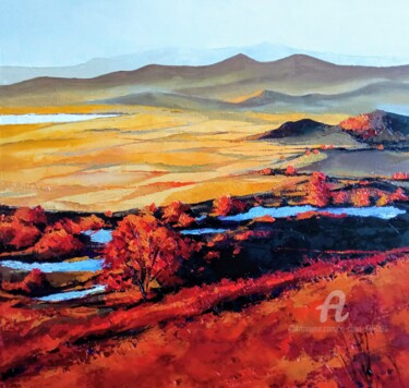 Painting titled "Automne has come" by Xi Chen, Original Artwork, Oil