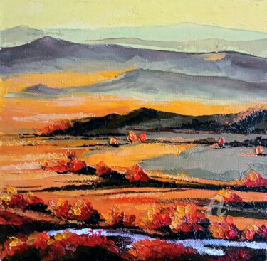 Painting titled "Autumn V" by Xi Chen, Original Artwork, Oil