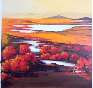 Painting titled "Automne III" by Xi Chen, Original Artwork, Oil