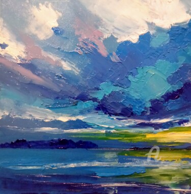 Painting titled "The dense clouds ov…" by Xi Chen, Original Artwork, Oil