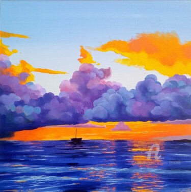 Painting titled "Before the storm" by Xi Chen, Original Artwork, Oil