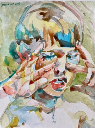 Pittura intitolato "Gesture" da Xiao Han, Opera d'arte originale, Matita