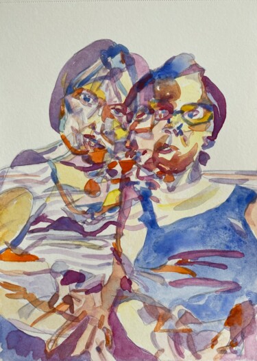 Malerei mit dem Titel "Both are mothers" von Xiao Han, Original-Kunstwerk, Bleistift