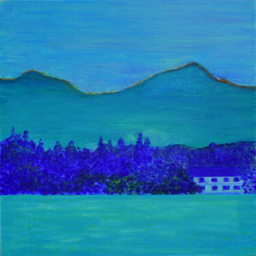 Malerei mit dem Titel "The Lake Mirrors Se…" von Xiaolan Sun, Original-Kunstwerk, Öl