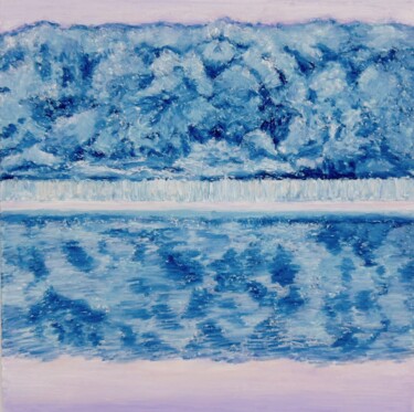 Malarstwo zatytułowany „The Lake Mirrors Se…” autorstwa Xiaolan Sun, Oryginalna praca, Olej