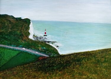 Painting titled "A Coastal View at E…" by Xiaomei Li, Original Artwork, Acrylic