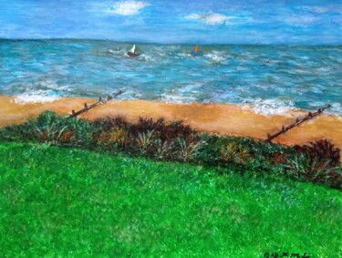 Painting titled "Frinton seaview, En…" by Xiaomei Li, Original Artwork, Acrylic