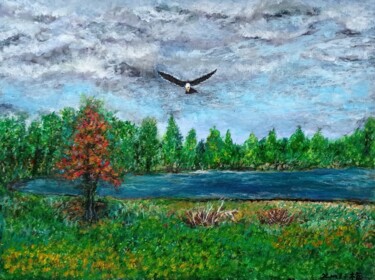 Painting titled "An eagle out of the…" by Xiaomei Li, Original Artwork, Acrylic