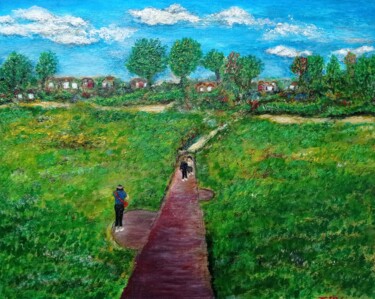 Painting titled "A day out in West M…" by Xiaomei Li, Original Artwork, Oil