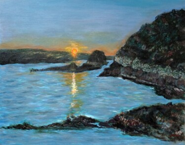 Pintura titulada "Sunrise at Corfu Is…" por Xiaomei Li, Obra de arte original, Acrílico