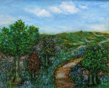 Pittura intitolato "The countryside sce…" da Xiaomei Li, Opera d'arte originale, Olio
