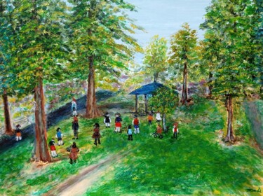 Pintura intitulada "After Saturday Park…" por Xiaomei Li, Obras de arte originais, Acrílico