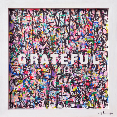 Painting titled "GRATEFUL" by Xiaoyang Galas, Original Artwork, Acrylic Mounted on Wood Panel