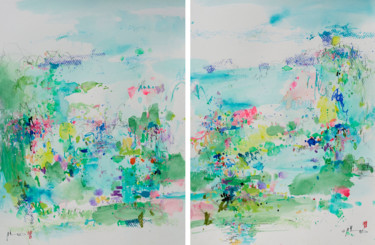 Peinture intitulée "Jardin magique" par Xiaoyang Galas, Œuvre d'art originale, Acrylique