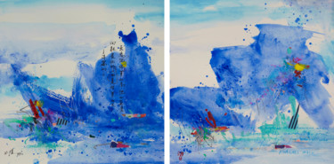 Malerei mit dem Titel "Ocean" von Xiaoyang Galas, Original-Kunstwerk, Acryl