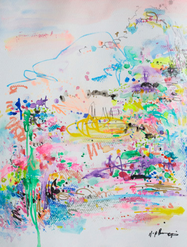 Peinture intitulée "Field of happiness" par Xiaoyang Galas, Œuvre d'art originale, Acrylique