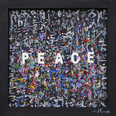 Malerei mit dem Titel "PEACE" von Xiaoyang Galas, Original-Kunstwerk, Acryl