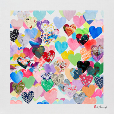 Painting titled "Love will save natu…" by Xiaoyang Galas, Original Artwork, Acrylic Mounted on Wood Stretcher frame