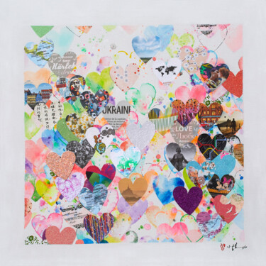 Painting titled "Love will save the…" by Xiaoyang Galas, Original Artwork, Acrylic Mounted on Wood Stretcher frame