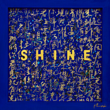 Painting titled "SHINE" by Xiaoyang Galas, Original Artwork, Acrylic Mounted on Wood Panel