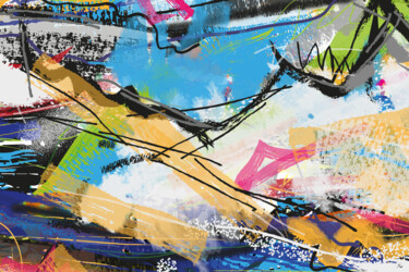 Картина под названием "Abstractionwave 002…" - Bruno Castro (XIBUUUSTUDIO), Подлинное произведение искусства, Цифровая живоп…