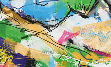 Artes digitais intitulada "Abstractionwave 001…" por Bruno Castro (XIBUUUSTUDIO), Obras de arte originais, Pintura digital M…