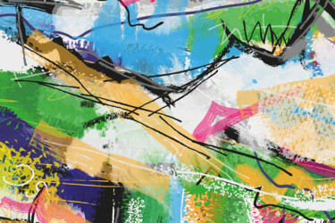 Pittura intitolato "Abstractionwave 001…" da Bruno Castro (XIBUUUSTUDIO), Opera d'arte originale, Pittura digitale Montato s…