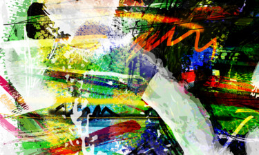 Pittura intitolato "Abstractionwave 001…" da Bruno Castro (XIBUUUSTUDIO), Opera d'arte originale, Pittura digitale Montato s…