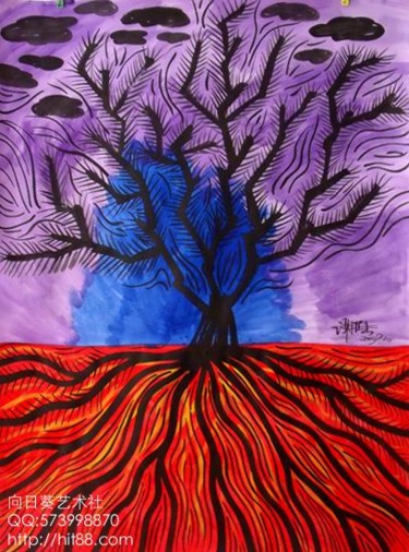 绘画 标题为“黑色的树.jpg” 由陆 谢, 原创艺术品