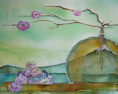 Textile Art titled "Flowers deciduous" by Ximera, Original Artwork