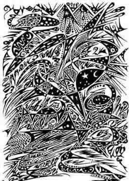 Disegno intitolato "totem" da Murielle Poix, Opera d'arte originale